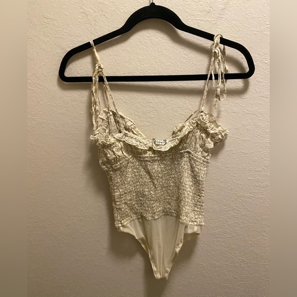 Free People Bardot Bodysuit in Ivory Combo X-Small Women's Cami Top - Picture 8 of 10